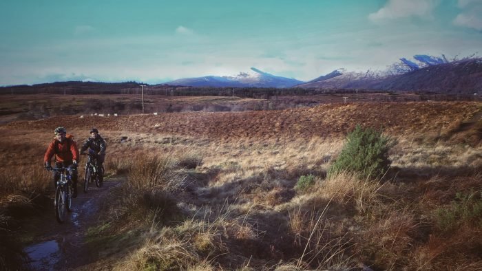 Cycling across the moor between Spean Bridge and the Great Glen Way