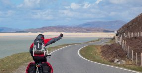 Cycling on the Hebridean Way NCN780 cycle route.